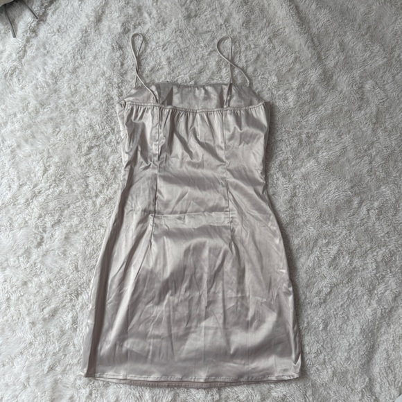 Mini satin champagne Princess Polly dress - Picture 2 of 3